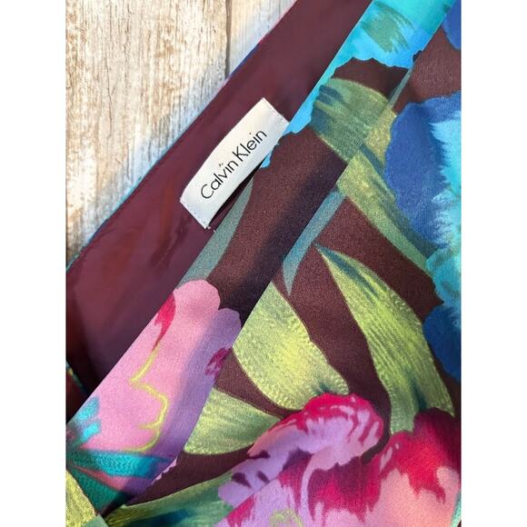 Calvin Klein Floral Watercolor Dress - Sleeveless V-neck - Size 10 (estimate) - Picture 7 of 7